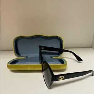 Gucci Black Sunglasses Gold GG Logo Tiger Cat Eye With Box Gucci | Accessories | Gucci Black Sunglasses Gold Gg Logo  main image 4